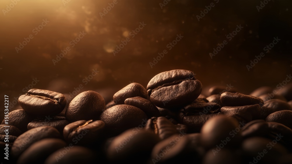 Rich Aromatic Coffee Beans A Close-Up View of Roasted Coffee Rich Aromatic Coffee Beans A Close-Up View of Roasted Coffee