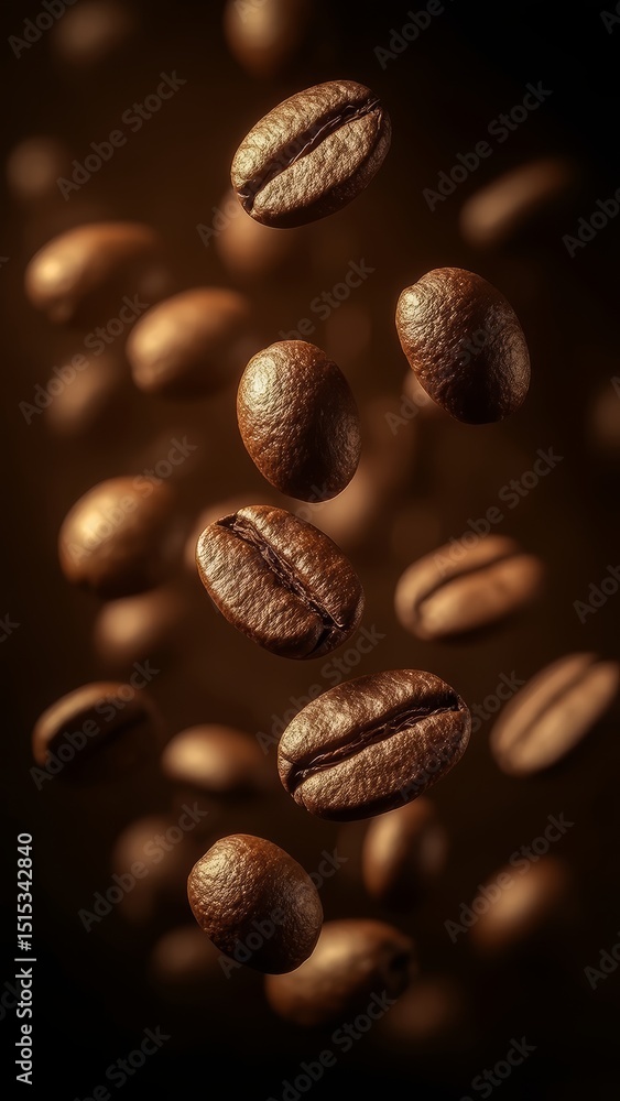 Roasted Coffee Beans in Motion A Stunning Visual of Aromatic Coffee Roasted Coffee Beans in Motion A Stunning Visual of Aromatic Coffee