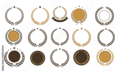 Elegant Laurel Wreath Design Elements for Logos Branding and Award Icons
