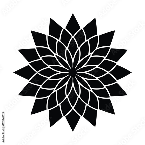 dahlia flower icon  silhouette vector illustration on white background