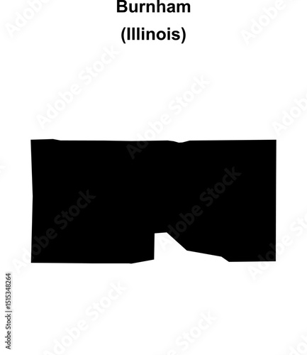 Burnham (Illinois) blank outline map