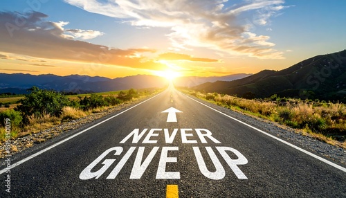 Wallpaper Mural Motivational Road Never Give Up. Torontodigital.ca
