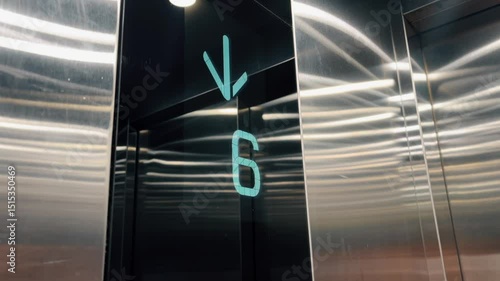 Wallpaper Mural High-speed elevator descending in modern skyscraper Torontodigital.ca