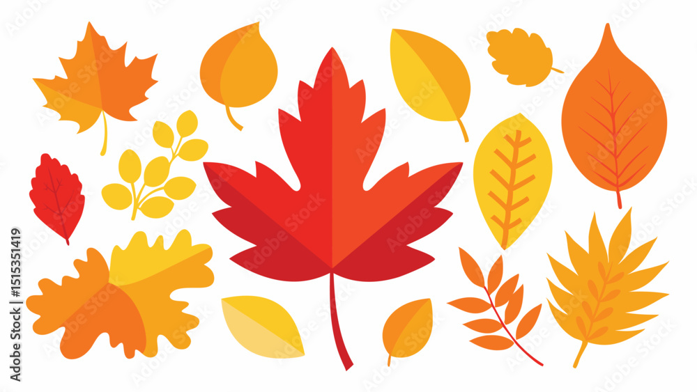 Fototapeta premium Autumn leaves seamless background with colorful foliage vector illustration