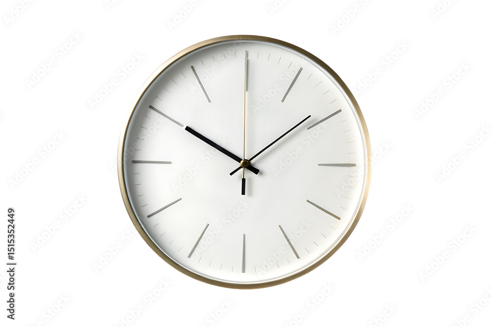 simple wall clock, isolated on white background PNG simple wall clock, isolated on white background PNG