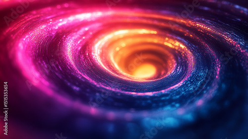 A swirling vortex of vibrant neon colors forming patterns of abstract background
