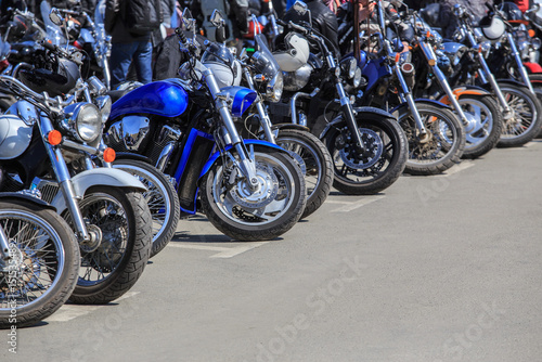 Motorcycles in the parking