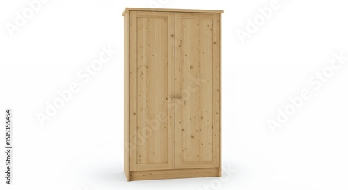 Wallpaper Mural Light beige wooden wardrobe with two doors Torontodigital.ca