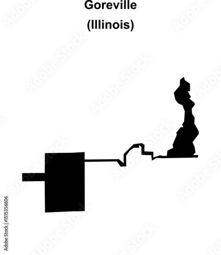 Goreville (Illinois) blank outline map