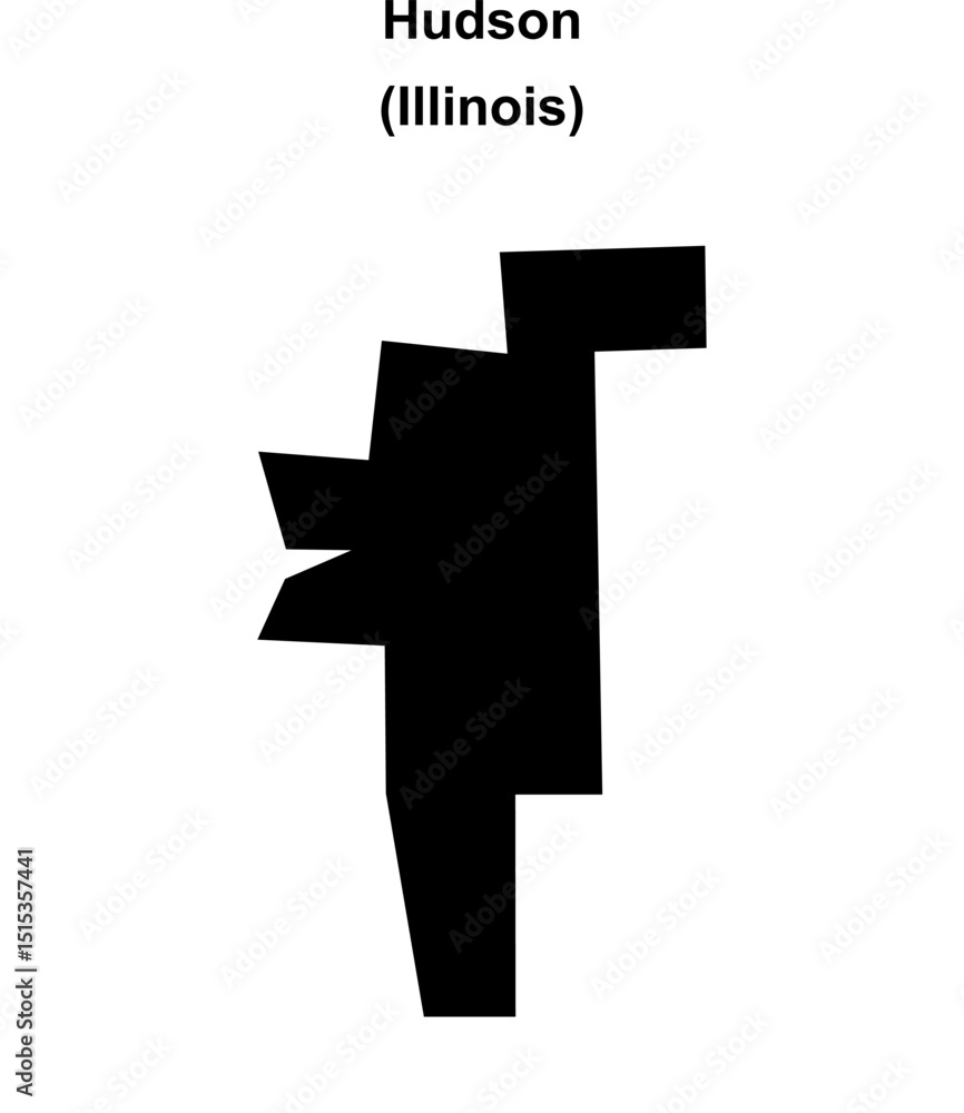 Hudson (Illinois) blank outline map Hudson (Illinois) blank outline map