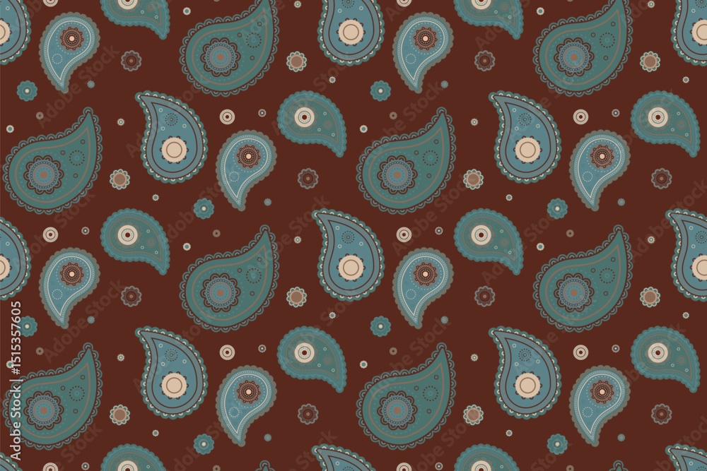 Naklejka premium Paisley ethereal with fantasy traditional. Wedding surface of fashion invitation. Background fabric with contemporary clothing.