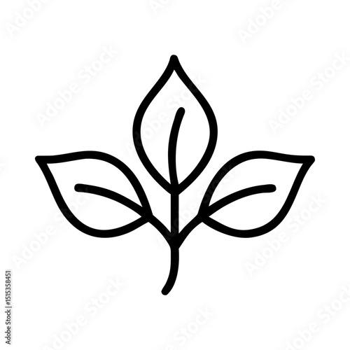 Three leaf sprout icon in outline style