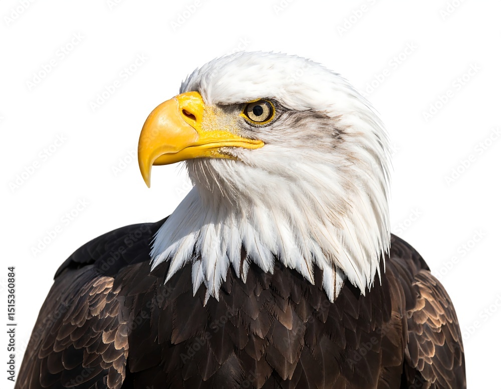 Obraz premium Bald Eagle Portrait with Isolated.