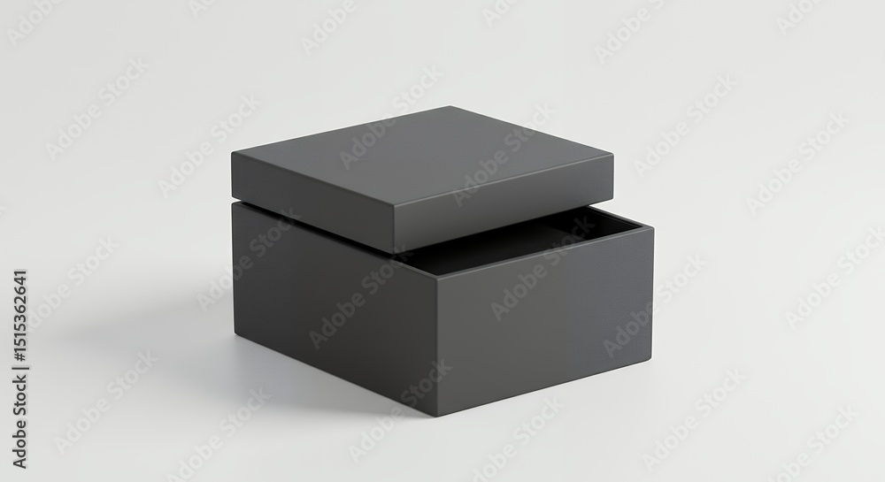 Naklejka premium Gray square gift box mockup