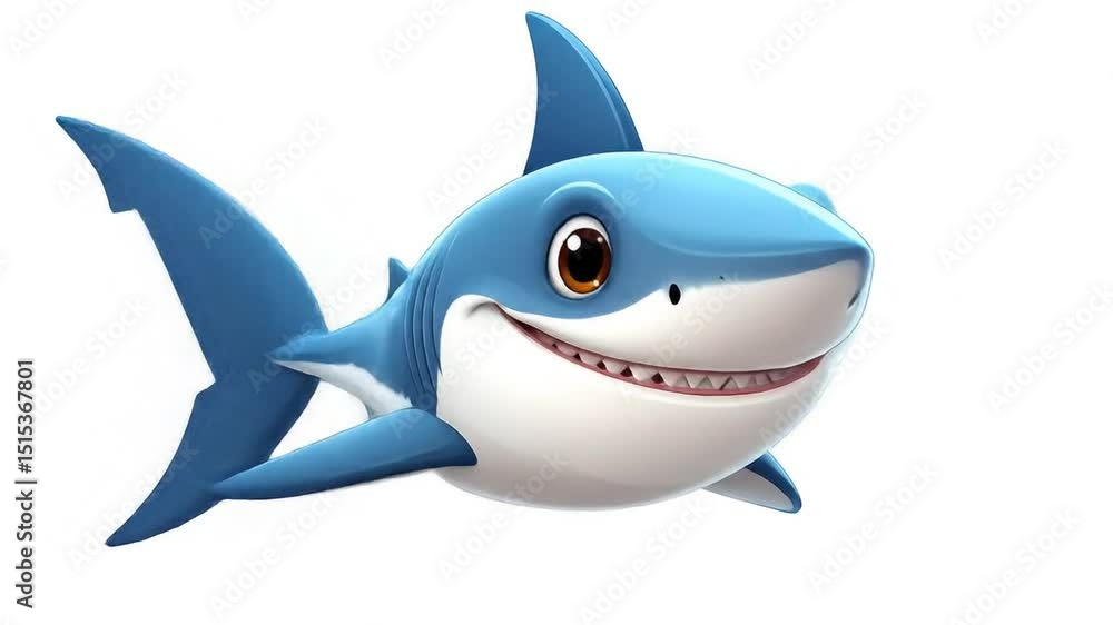 Animated Blue Shark Character Set with Cheerful Smiles and Playful Poses Isolated Animated Blue Shark Character Set with Cheerful Smiles and Playful Poses Isolated