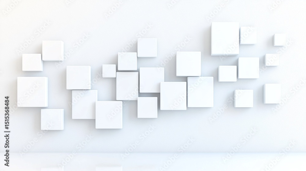 Floating White Cubes Abstract Background Floating White Cubes Abstract Background