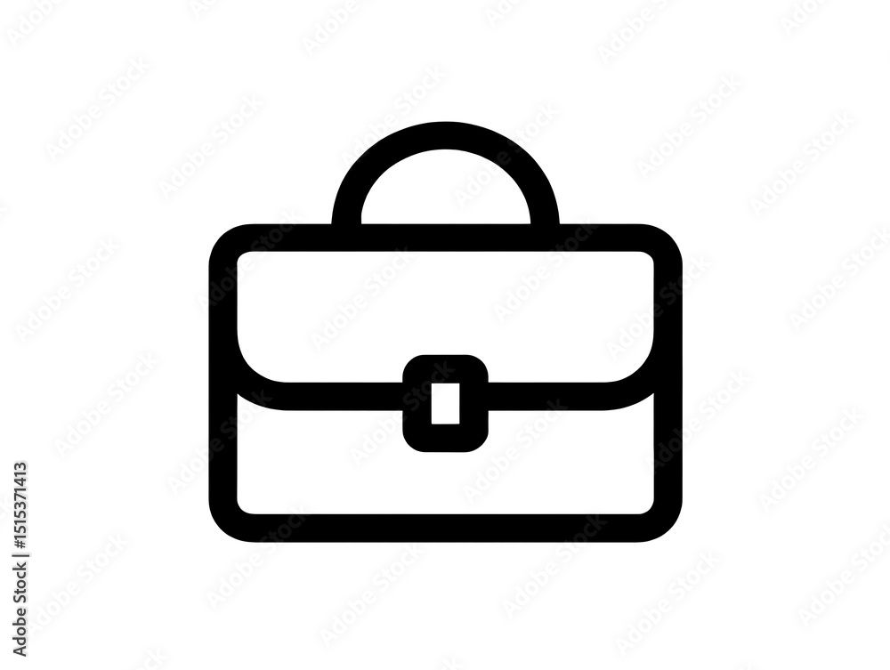 Simple black outline briefcase icon representing business finance and professionalism Simple black outline briefcase icon representing business finance and professionalism