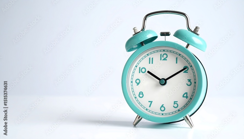 Teal Alarm Clock with Minimalist. Teal Alarm Clock with Minimalist.