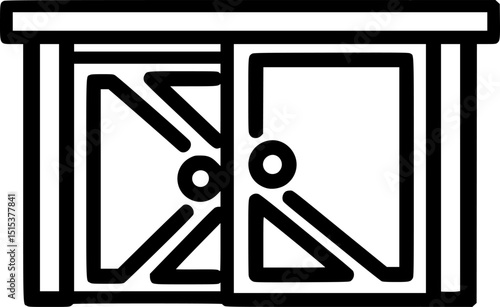 sliding door icon vector. sliding door sign. isolated on white background. color editable eps 10
