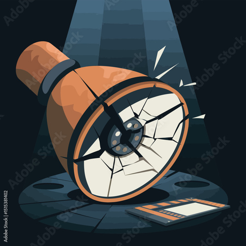 vector icons for cinema, Director's Chair , theatrical roles, video tape, cinema shattered spotlight, Theater Ticket

