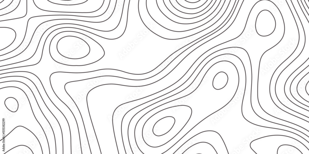 Fototapeta premium Abstract topographic map contour, white background and black wave lines pattern texture. geographic contour map grid backdrop paper texture. terrain path isolated on a background.