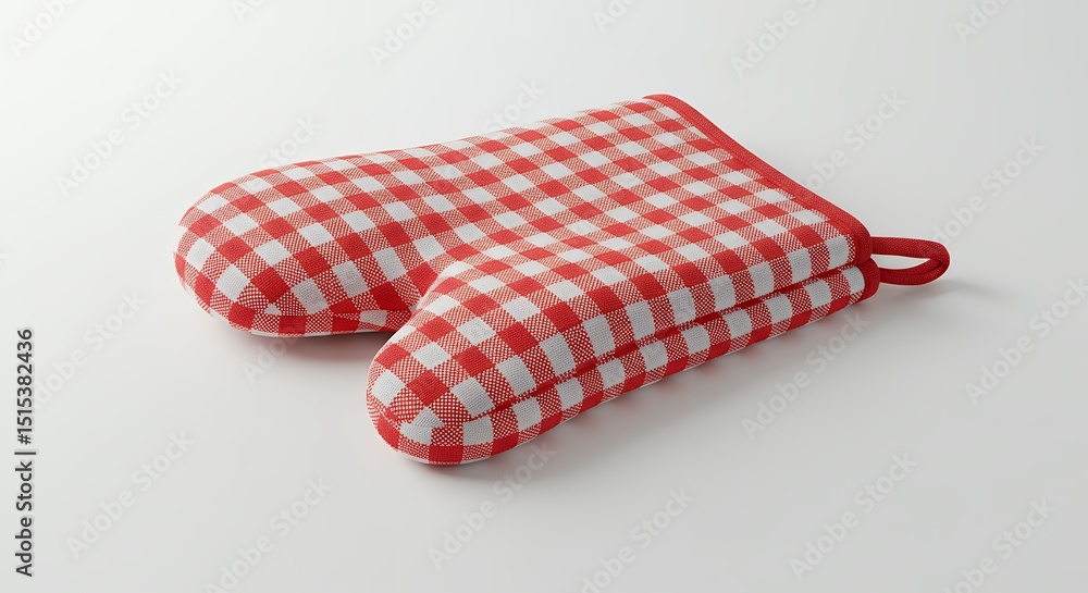 Red and white checkered oven mitt Red and white checkered oven mitt