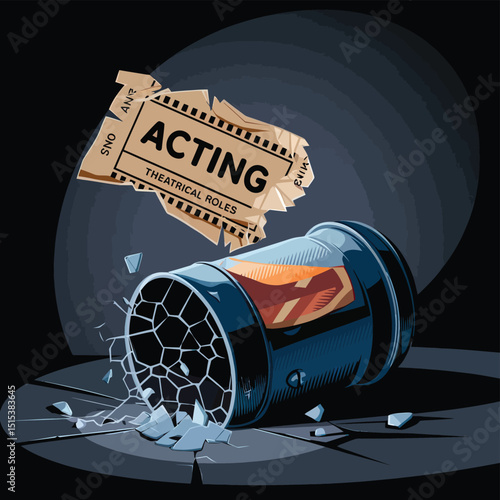 vector icons for cinema, Director's Chair , theatrical roles, video tape, cinema shattered spotlight, Theater Ticket

