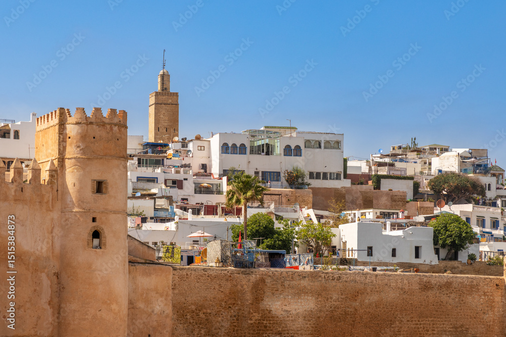 Φωτογραφία Kasbah of the Udayas ancient bastion walls and towers with old medina town and p