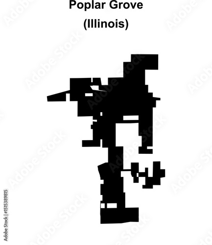 Poplar Grove (Illinois) blank outline map
