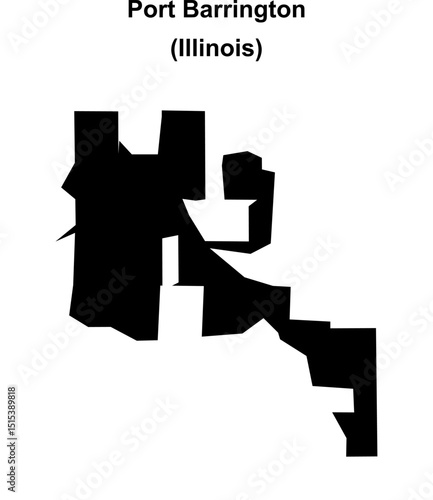 Port Barrington (Illinois) blank outline map