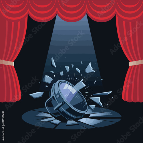 vector icons for cinema, Director's Chair , theatrical roles, video tape, cinema shattered spotlight, Theater Ticket

