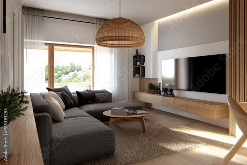 Modern Living Room Design With Cozy Furniture and Natural Light in a Contemporary Home