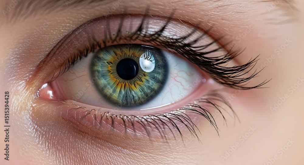 Fototapeta premium A captivating close-up of a human eye, showcasing intricate details. 