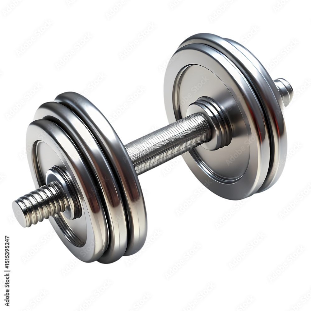 Fototapeta premium Chrome Dumbbell Weights Fitness Equipment Home Gym Strength Training