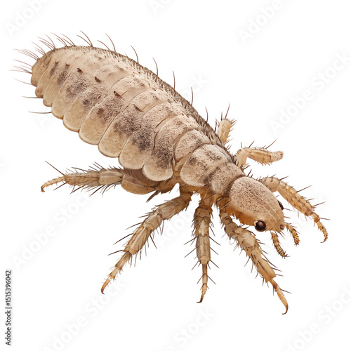 Human Head Louse Macro Photo – Isolated High-Resolution Image on png