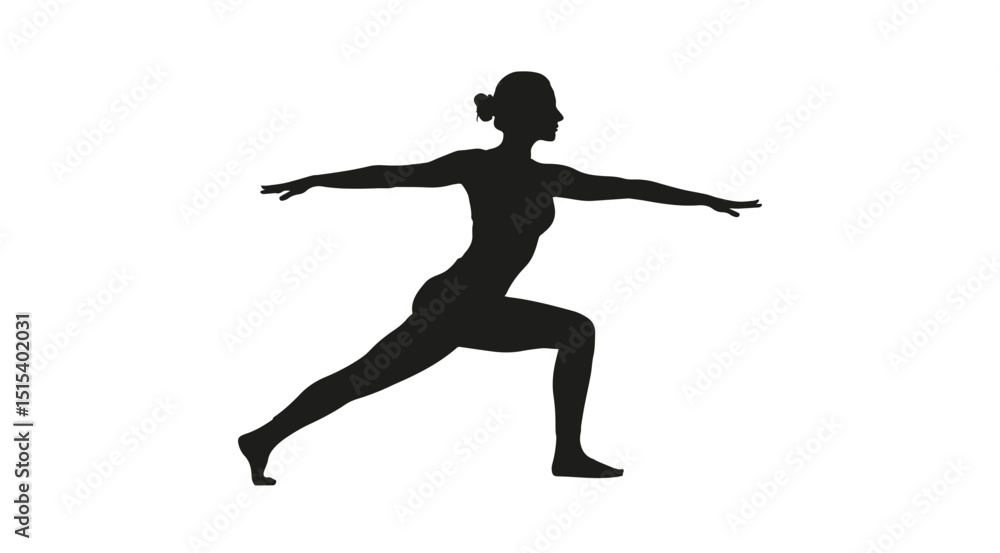 Silhouette of a slim woman doing yoga exercises Silhouette of a slim woman doing yoga exercises