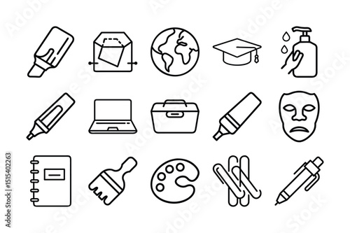 back to school vector set