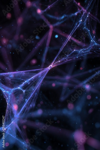 Network of Colorful Lines and Dots Creating a Vibrant Abstract Representation...