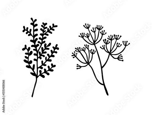 Set of vintage style leaves