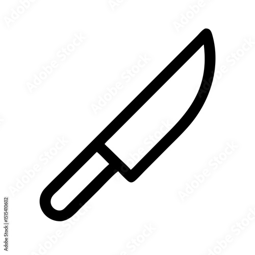 Outline Kitchen Knife Icon:
Minimal outline icon of a kitchen knife, ideal for recipe blogs, cooking apps, kitchenware branding, and culinary guides.