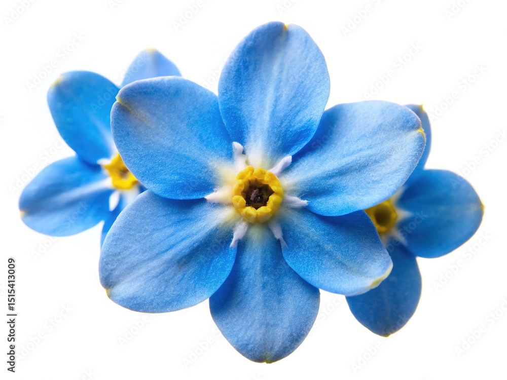 Fototapeta premium Closeup of Delicate ForgetMeNot Flowers Displaying Their Vivid Blue Petals