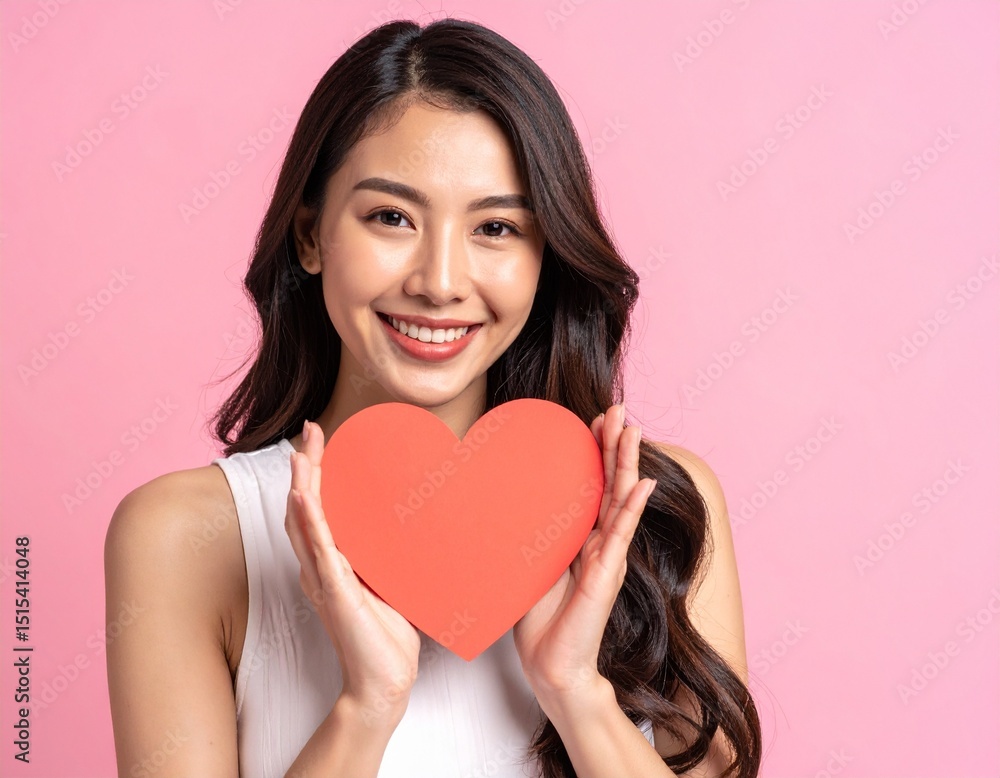 ハートを持っている女性 ラブ ハートを持っている女性 ラブ