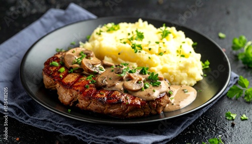 Delicious Plate of Steak an...