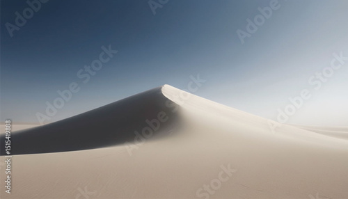 Dune summit under clear sunlight in a quiet desert