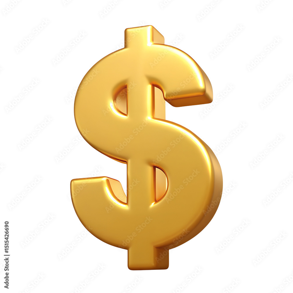 golden dollar sign 3d render icon in cartoon plastic style minimal isolated on transparent white background, clipping path golden dollar sign 3d render icon in cartoon plastic style minimal isolated on transparent white background, clipping path