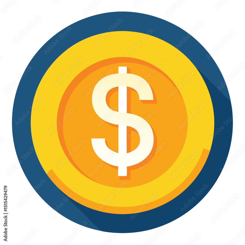 Vector illustration featuring a circular logo with a dollar sign, designed for financial themes in marketing and branding projects Vector illustration featuring a circular logo with a dollar sign, designed for financial themes in marketing and branding projects