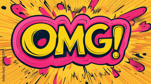 OMG pop art cartoon comic style 3d template for editable text effect