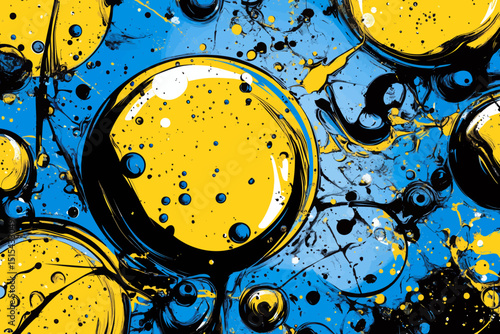 A pop art style featuring comic bubbles is utilized in this illustration, set against a comic art background