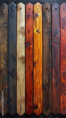 Wooden fence with different colors of wood