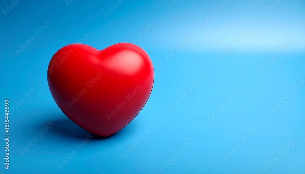 Red Heart on Blue Background. Red Heart on Blue Background.